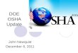 DOE OSHA Update John Newquist December 6, 2011. CSP Today