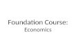 Foundation Course: Economics. Innovation in Milleniums