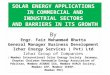 By Engr. Faiz Mohammad Bhutta General Manager Business Development Izhar Energy Services ( Pvt) Ltd Izhar Group of Companies ( Member International Solar