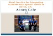Acorn Cafe Good Practice for Integrating Students with Special Needs in Devon, UK: Acorn Cafe 1