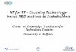 KT for TT – Ensuring Technology- based R&D matters to Stakeholders Center on Knowledge Translation for Technology Transfer University at Buffalo