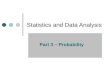 Statistics and Data Analysis Part 3 – Probability
