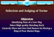 Selection and Judging of Swine Objectives Identifying Parts of a Live Hog Select High-quality Breeding Stock Correctly Place and Give Oral Reason for