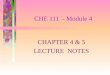 CHE 111 - Module 4 CHAPTER 4 & 5 LECTURE NOTES. Stoichiometry & Balancing Equations Remember we stated in the previous chapter that stoichiometry is the