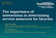 Institute for Complex Systems Simulation The importance of interactions in determining service measures for bicycles Chris Osowski chris.osowski@soton.ac.uk