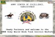 Warrior Logisticians ARMY CENTER OF EXCELLENCE, SUBSISTENCE Howdy Partners and welcome to the 2008 Army World Wide Food Service Workshop
