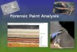 Forensic Paint Analysis. How can paint tell a story?? Able to associate an individual or vehicle with a crime scene Hit and Run casesdried paint/paint