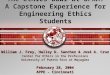 The Ethics Bowl at UPRM: A Capstone Experience for Engineering Ethics Students William J. Frey, Halley D. Sanchez & José A. Cruz Center for Ethics in the