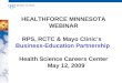 HEALTHFORCE MINNESOTA WEBINAR RPS, RCTC & Mayo Clinics Business-Education Partnership Health Science Careers Center May 12, 2009