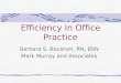 Efficiency In Office Practice Barbara S. Boushon, RN, BSN Mark Murray and Associates