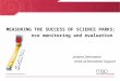 MEASURING THE SUCCESS OF SCIENCE PARKS: performance monitoring and evaluation Justyna Dabrowska Head of Innovation Support