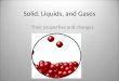Solid, Liquids, and Gases Their properties and changes