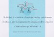 Selective production of acetone during continuous synthesis gas fermentation by engineered biocatalyst Clostridium sp. MAceT113 Katelyn McKindlesBio 381November