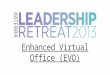 Enhanced Virtual Office (EVO). A Special Note The screenshots you will see in this presentation are designed to be a how to reference. As such, you will