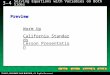 3-4 Solving Equations with Variables on Both Sides Warm Up Warm Up California Standards California Standards Lesson Presentation Lesson PresentationPreview