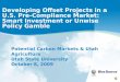 Developing Offset Projects in a U.S. Pre-Compliance Market: Smart Investment or Unwise Policy Gamble Potential Carbon Markets & Utah Agriculture Utah