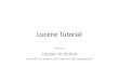 Lucene Tutorial Based on Lucene in Action Michael McCandless, Erik Hatcher, Otis Gospodnetic