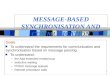 © Alan Burns and Andy Wellings, 2001 MESSAGE-BASED SYNCHRONISATION AND COMMUNICATION Goals n To understand the requirements for communication and synchronisation
