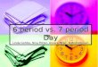 6 period vs. 7 period Day Linda Gohlke, Nina Potter, Anzara Miller, & Andrew Cain