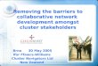 Removing the barriers to collaborative network development amongst cluster stakeholders Brno 30 May 2005 Ifor Ffowcs-Williams Cluster Navigators Ltd New