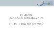 CLARIN Technical Infrastructure PIDs - How far are we?