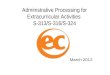 Administrative Processing for Extracurricular Activities S-313/S-316/S-324 March 2012
