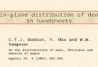 The in-plane distribution of density in handsheets C.T.J. Dodson, Y. Oba and W.W. Sampson On the distributions of mass, thickness and density of paper