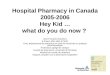 Hospital Pharmacy in Canada 2005-2006 Hey Kid … what do you do now ? Jean-François Bussières B Pharm MSc MBA FCSHP Chef, département de pharmacie et unité
