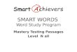 SMART WORDS Word Study Program Mastery Testing Passages Level N all