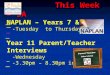 This Week – 3A This Week – 3A NAPLAN – Years 7 & 9 -Tuesday to Thursday Year 11 Parent/Teacher Interviews -Wednesday -3.30pm – 8.30pm in LC