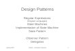 Spring 2007NOEA - Computer Science1 Design Patterns Regular Expressions (Regular Languages) State Machines Implementation of State Machine State Pattern