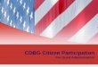 1 CDBG Citizen Participation For Grant Administrators