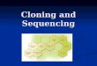 Cloning and Sequencing. Project overview Background Project will have you cloning the gene that codes for the enzyme glyceraldehyde-3-phosphate dehydrogenase