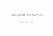 Two-mode networks Kaibin He. Outline Data structure Visualization Quantitative Analysis Qualitative Analysis