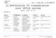 Doc.: IEEE 802.11-09/0090r0 Submission January 2009 Nishijo, Ochi, Miyanaga, Sai, KIT & HUSlide 1 [i-Definition TV transmission over VHTL6 system Date: