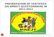 PRESENTATION OF STATISTICS ON AMWCY QUESTIONNAIRE IN 2011/2012 14/09/2014 1