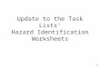 Update to the Task Lists’ Hazard Identification Worksheets