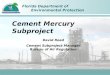 Florida Department of Environmental Protection David Read Cement Subproject Manager Bureau of Air Regulation Cement Mercury Subproject