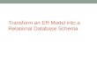 Transform an ER Model into a Relational Database Schema