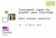 Alice.lester@idea.gov.uk  1 Investment (open for growth) peer challenge East Sussex councils 10 – 14 March 2014