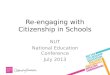 Re-engaging with Citizenship in Schools NUT National Education Conference July 2013