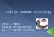 2014 – 2015 Course Programming Gr. 7 Parent evening Carson Graham Secondary