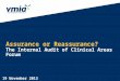 Assurance or Reassurance? The Internal Audit of Clinical Areas Forum 19 November 2013