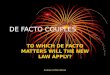 Andrea Cotter-Moroz DE FACTO COUPLES TO WHICH DE FACTO MATTERS WILL THE NEW LAW APPLY?