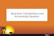 Page 1 Business Transactions and Accounting Equation