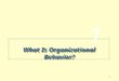 What Is Organizational Behavior? 1-0. The Importance of Interpersonal Skills  Understanding OB helps determine manager effectiveness –Technical and quantitative