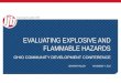 EVALUATING EXPLOSIVE AND FLAMMABLE HAZARDS OHIO COMMUNITY DEVELOPMENT CONFERENCE JENNIFER MILLERNOVEMBER 7, 2012