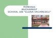 ROMANIA BUCHAREST SCHOOL 186 “ELENA VACARESCU”. SCHOOL SITUATED IN THE CENTRE OF THE CAPITAL CITY Address: 15, CIHOSCHI STREET, DISTRICT 1, BUCHAREST