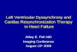 Left Ventricular Dyssynchrony and Cardiac Resynchronization Therapy in Heart Failure Airley E. Fish MD Imaging Conference August 19 th 2009