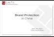 Brand Protection in China April 30, 2013 China Road Show